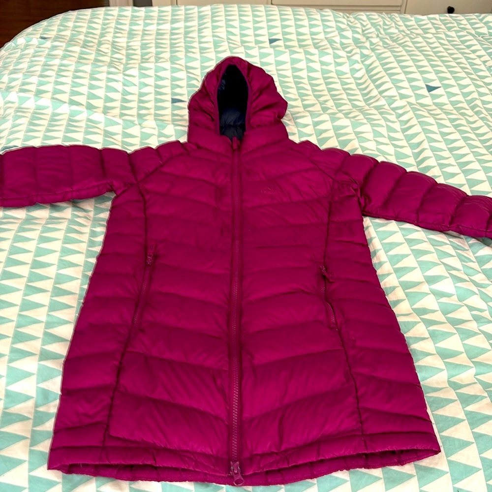 Ll bean downtek coat size 10-12 dark Raspberry or plum shade very cute!
